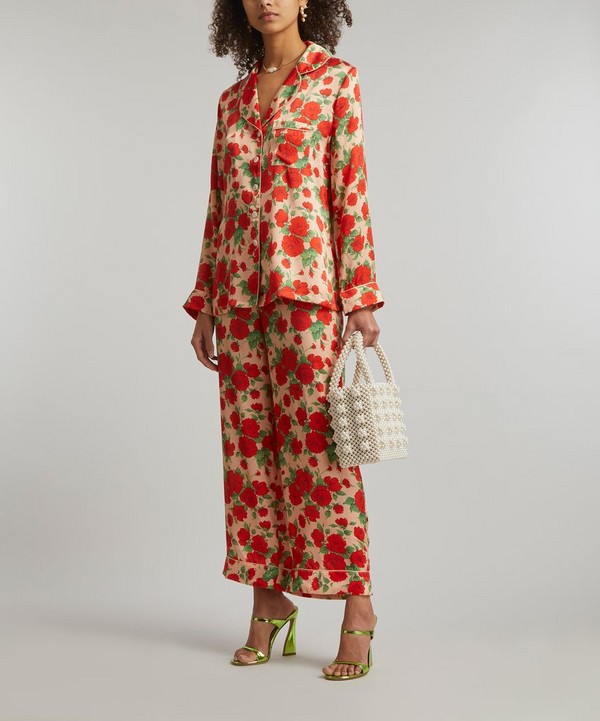 Liberty - Carline Rose Silk Satin Pyjama Set image number 4