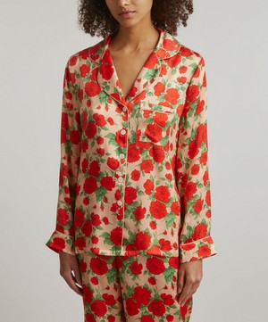 Liberty - Carline Rose Silk Satin Pyjama Set image number 5