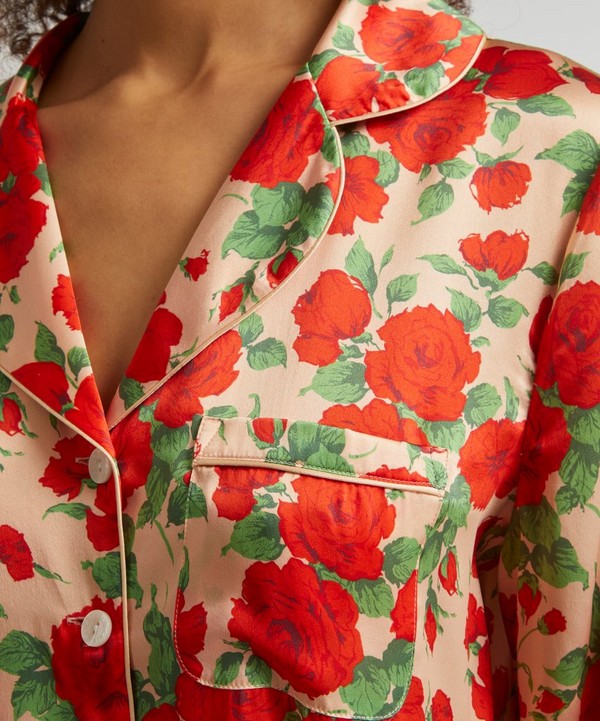 Liberty - Carline Rose Silk Satin Pyjama Set image number 6