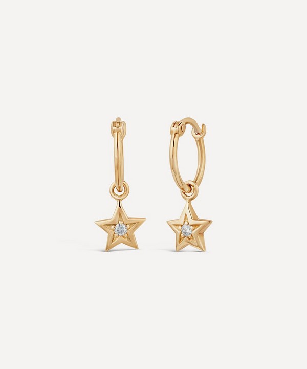 Dinny Hall - Recycled Gold Bijou Diamond Star Hoop Earrings