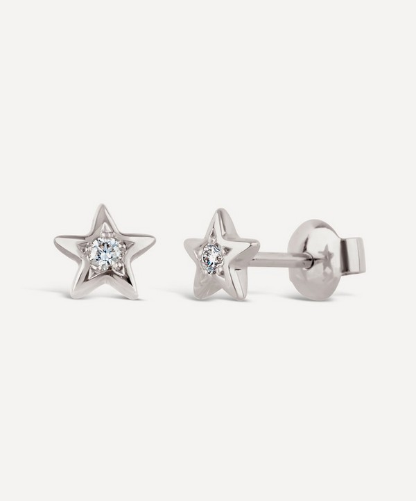 Dinny Hall - Recycled White Gold Bijou Diamond Star Stud Earrings image number null