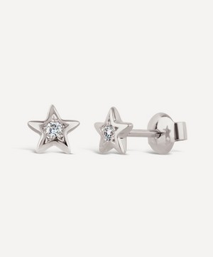 Dinny Hall - Recycled White Gold Bijou Diamond Star Stud Earrings image number 0