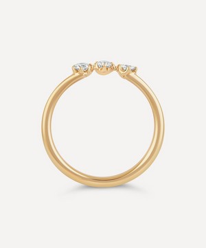 Dinny Hall - Recycled Gold Mini Curve Diamond Pinky Ring image number 2