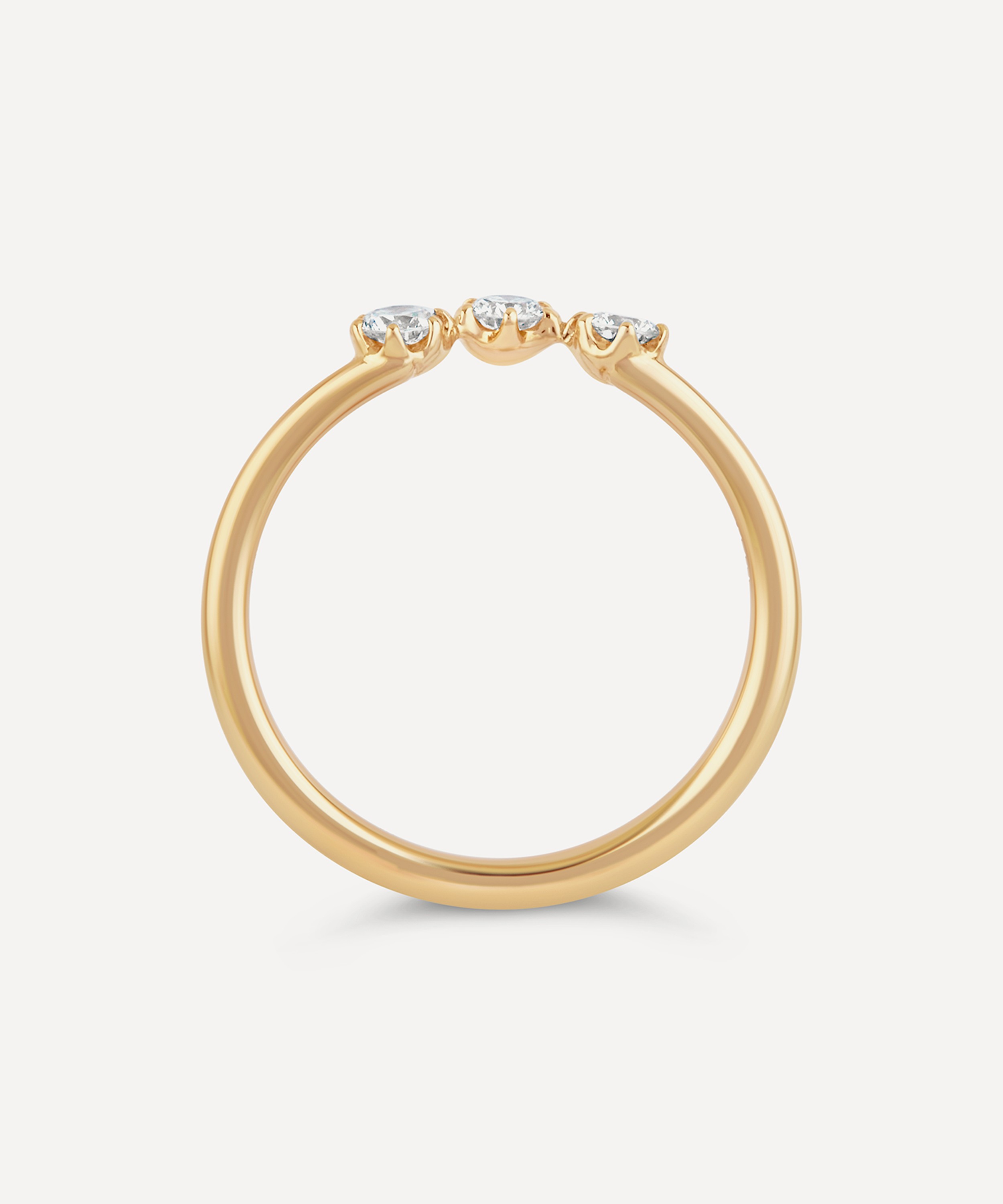 Dinny Hall Recycled Gold Mini Curve Diamond Pinky Ring | Liberty