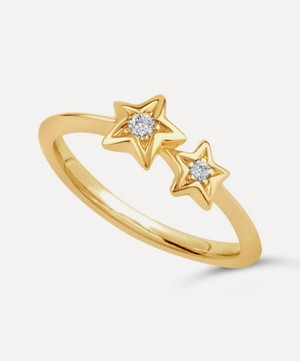 Dinny Hall - Recycled Gold Bijou Duo Star Diamond Pinky Ring image number 2