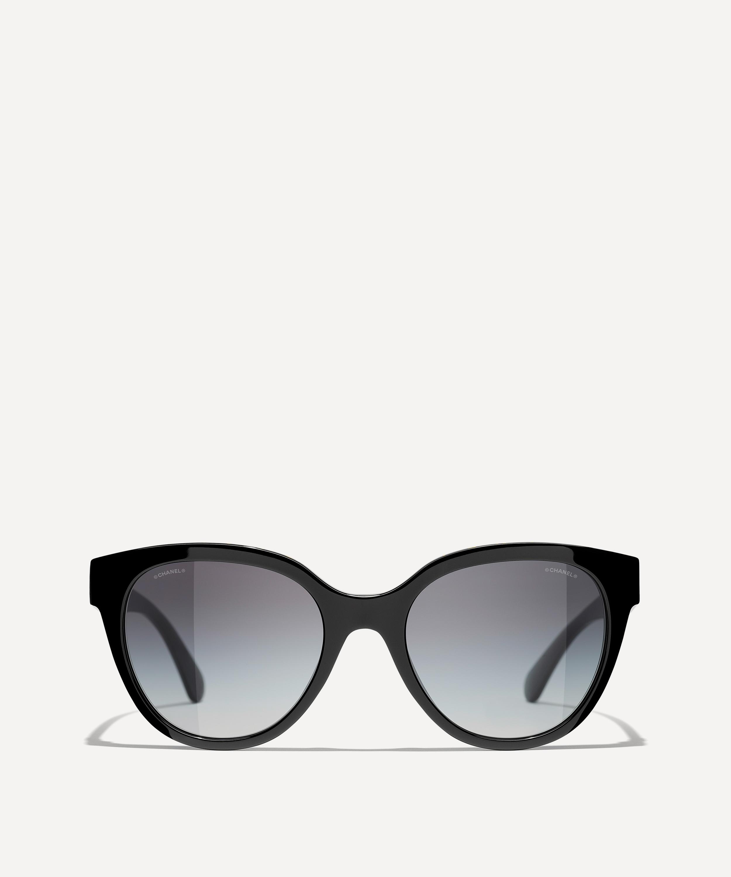 CHANEL Round Cat-Eye Acetate Sunglasses