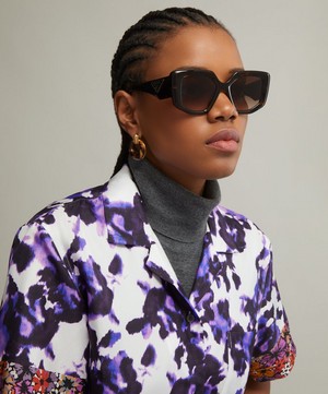Prada - Acetate Oversized D-Shaped Sunglasses image number 1