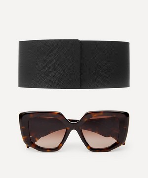 Prada - Acetate Oversized D-Shaped Sunglasses image number 4