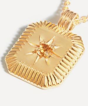 Missoma - 18ct Gold-Plated Vermeil Silver Engravable November Birthstone Star Ridge Pendant Necklace image number 2