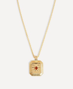 Missoma - 18ct Gold-Plated Vermeil Silver Engravable January Birthstone Star Ridge Pendant Necklace image number 0