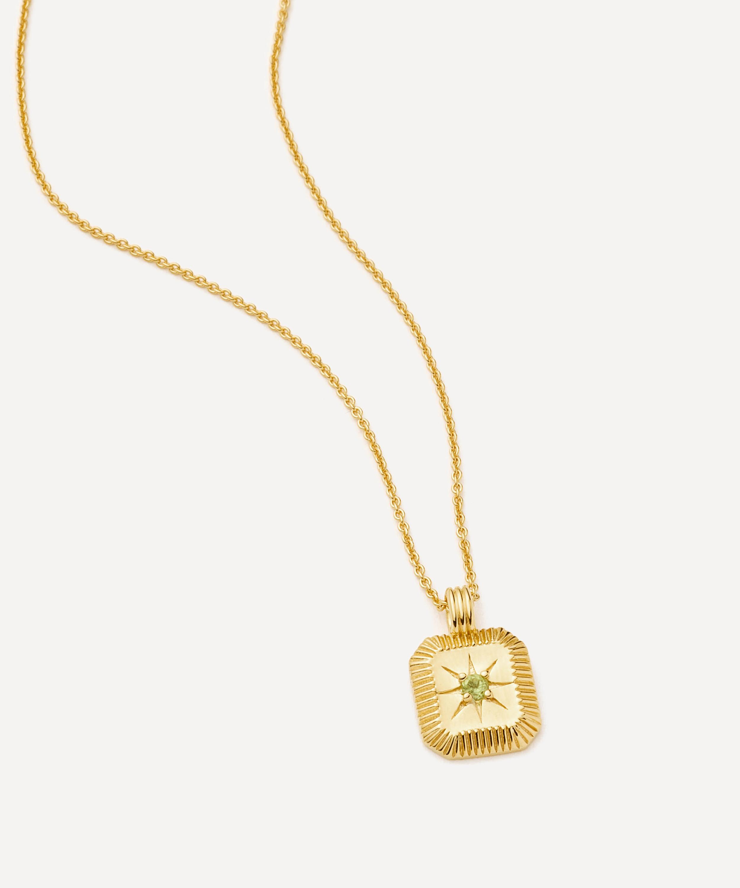 Missoma - 18ct Gold-Plated Vermeil Silver Engravable August Birthstone Star Ridge Pendant Necklace image number 2