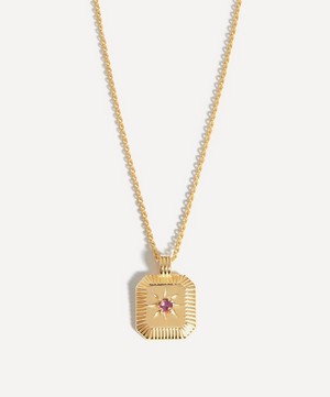 Missoma - 18ct Gold-Plated Vermeil Silver Engravable October Birthstone Star Ridge Pendant Necklace image number 0