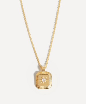 Missoma - 18ct Gold-Plated Vermeil Silver Engravable June Birthstone Star Ridge Pendant Necklace image number 0