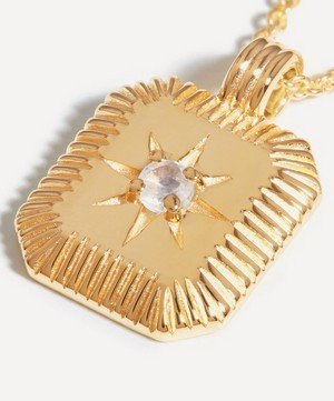 Missoma - 18ct Gold-Plated Vermeil Silver Engravable June Birthstone Star Ridge Pendant Necklace image number 2