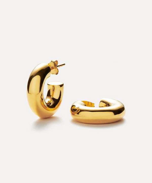 Missoma - 18ct Gold-Plated Medium Chubby Hoop Earrings image number null