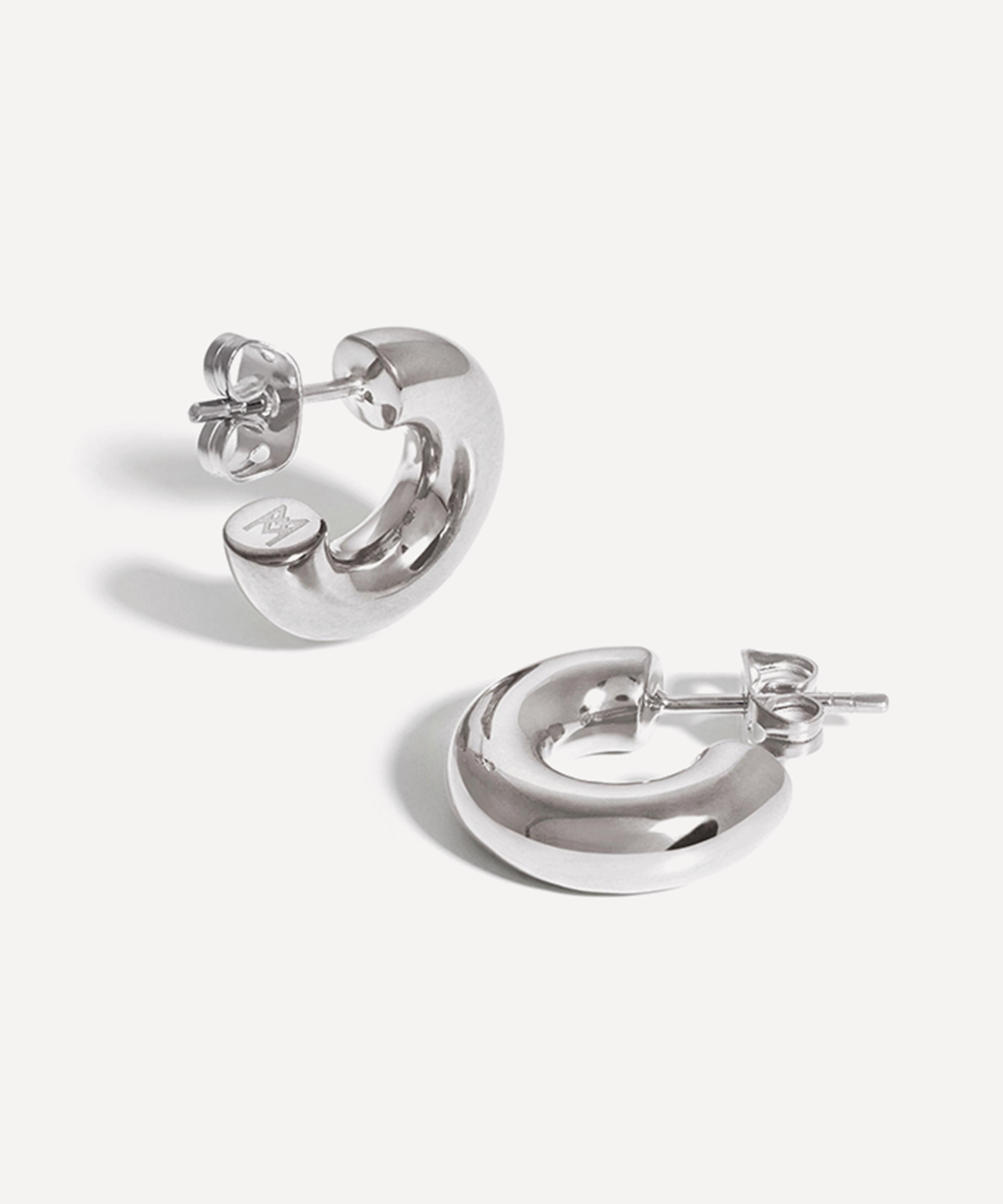 Missoma - Silver-Plated Medium Chubby Hoop Earrings image number 0