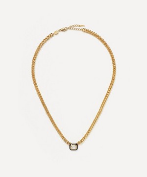 Missoma - 18ct Gold-Plated Vermeil Silver Enamel and Stone Floating Pendant Chain image number 0