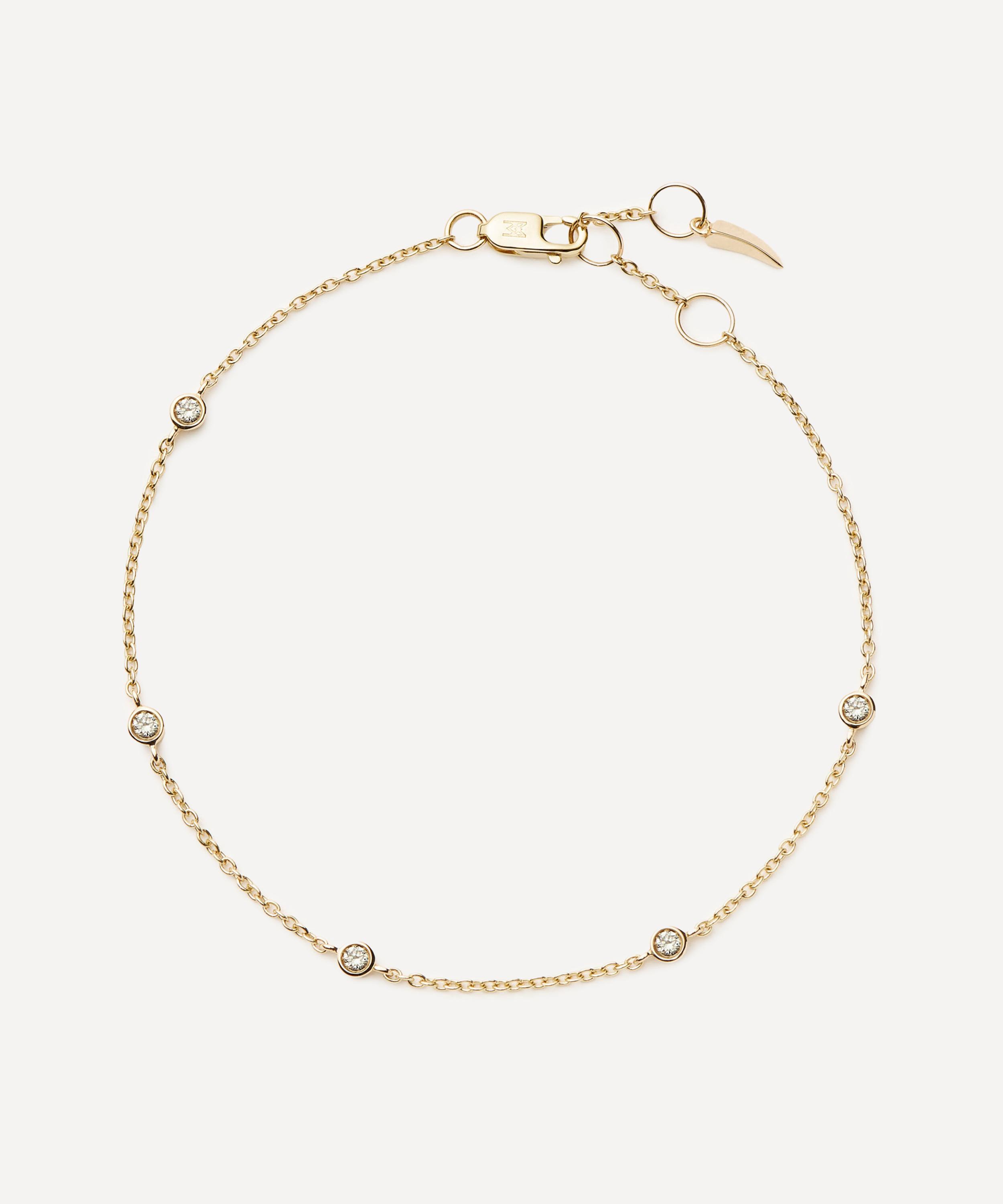 Missoma - 14ct Gold Fine Floating Diamond Station Bracelet image number 0