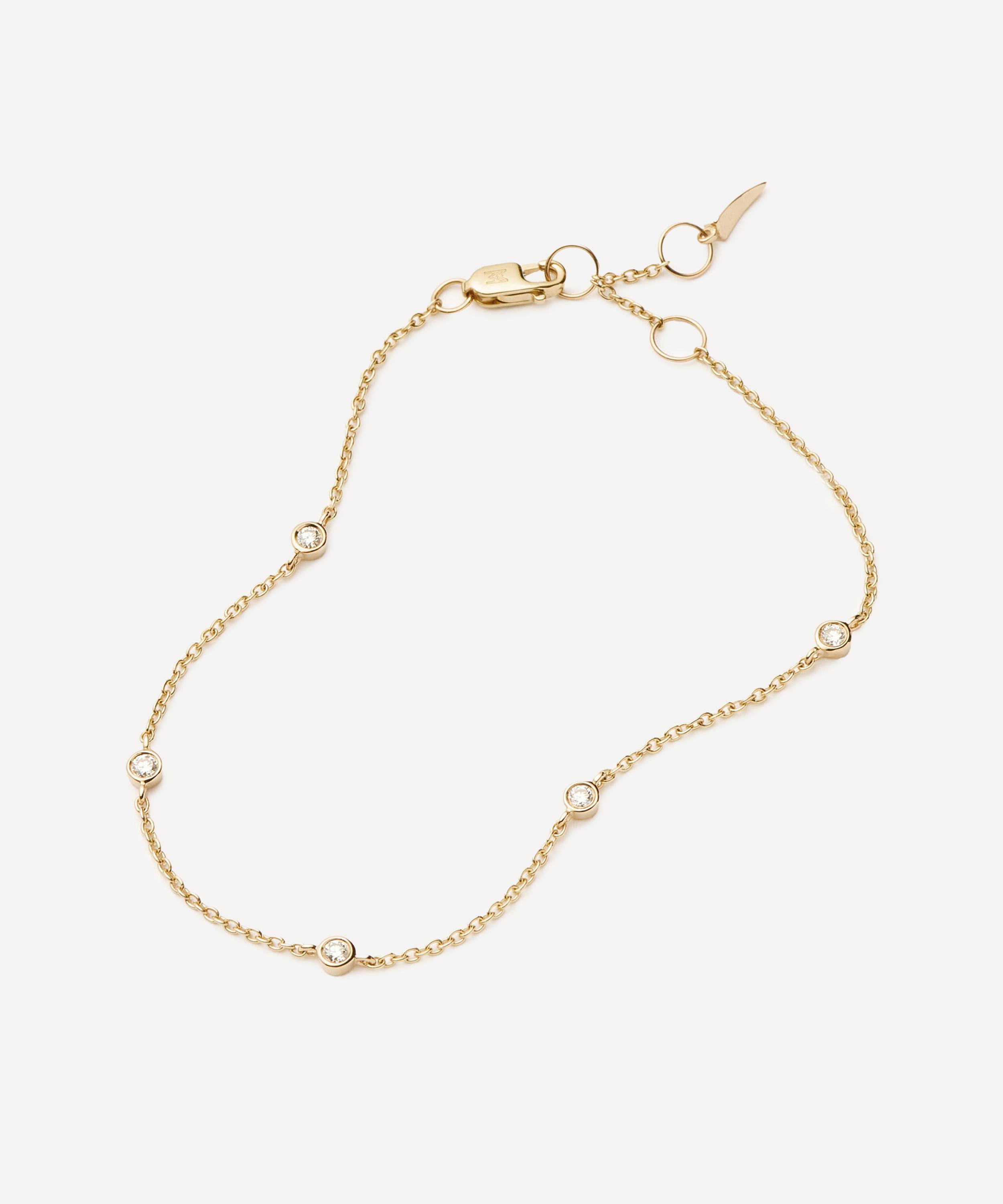 Missoma - 14ct Gold Fine Floating Diamond Station Bracelet image number 1