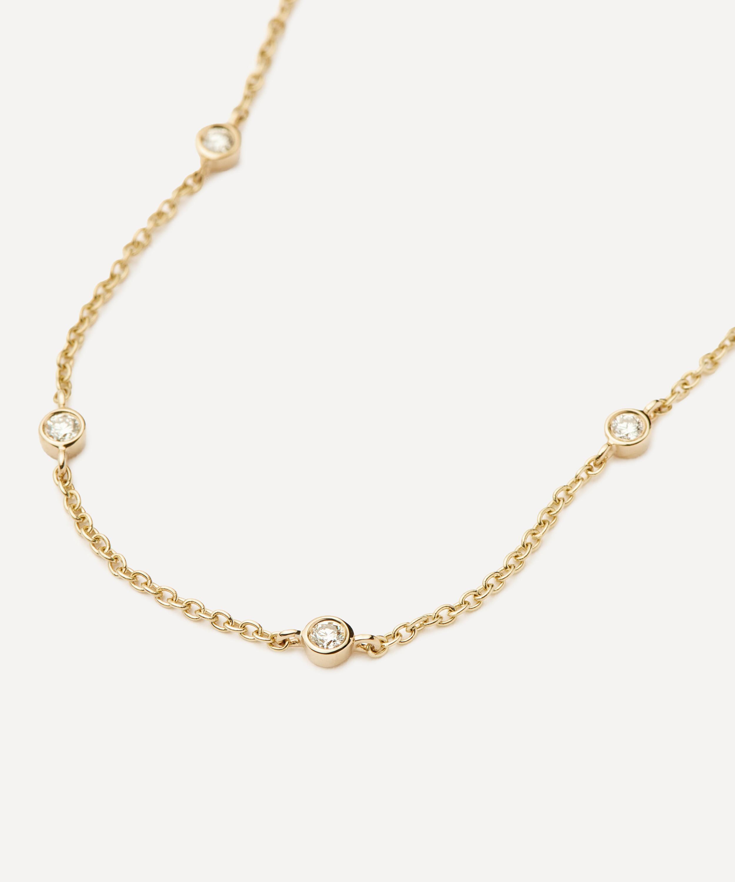 Missoma - 14ct Gold Fine Floating Diamond Station Bracelet image number 2