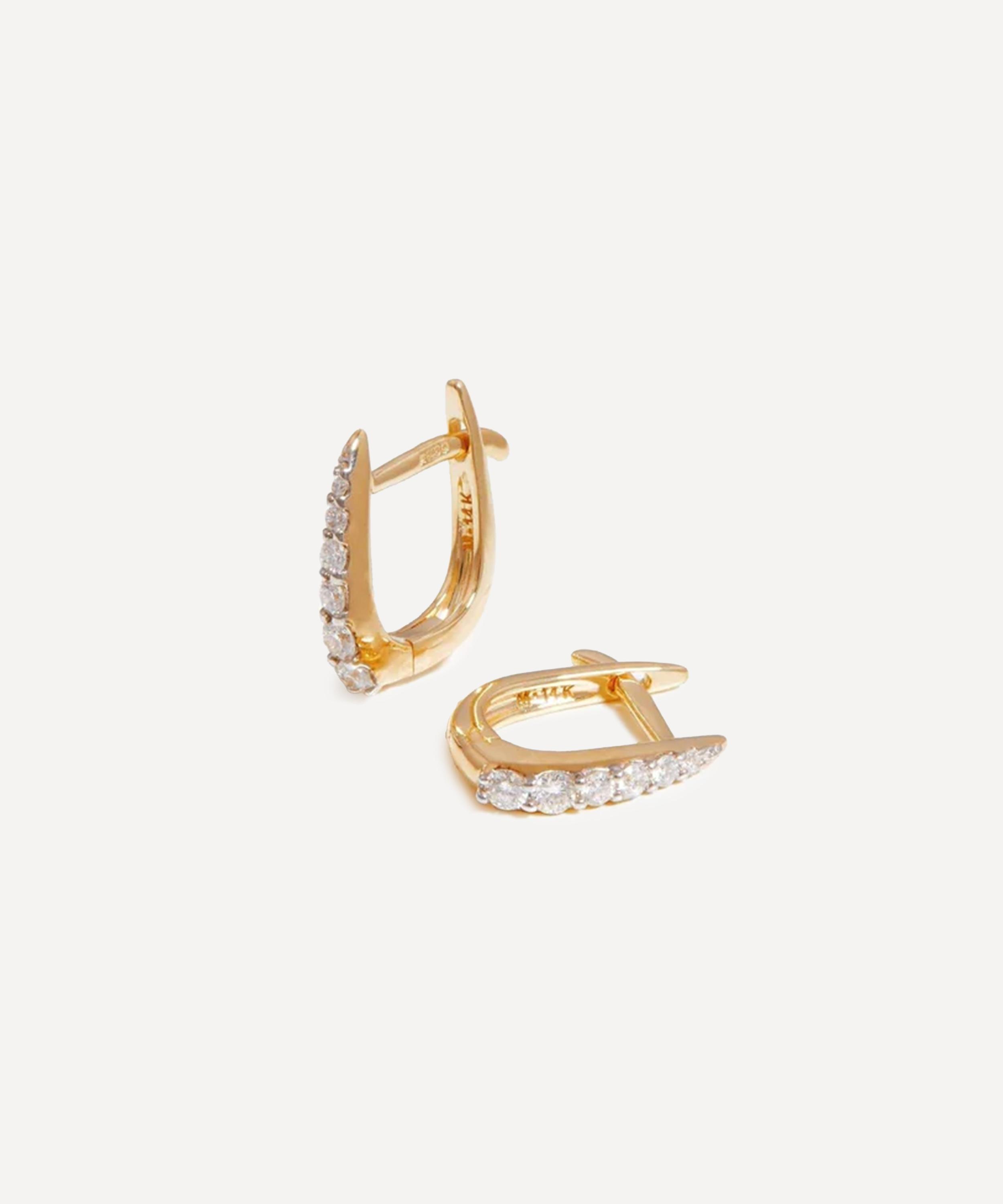 Missoma - 14ct Gold Fine Claw Huggie Hoop Earrings image number 0