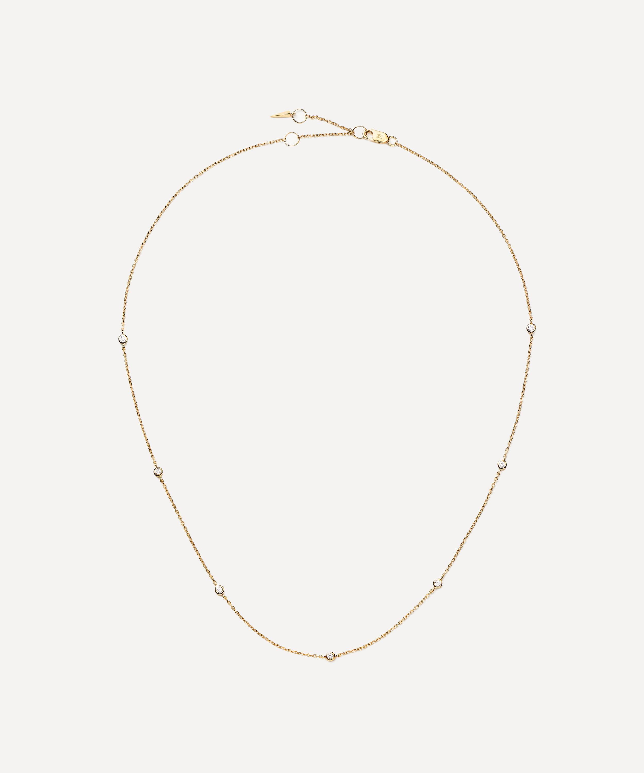 Missoma - 14ct Gold Fine Floating Diamond Necklace image number 0