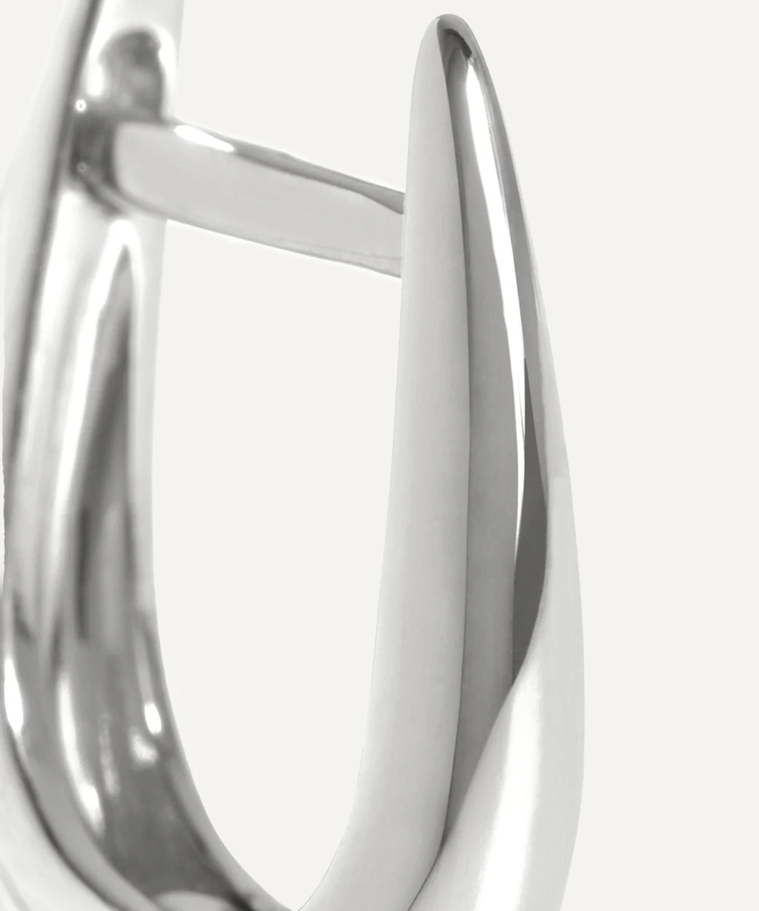 Missoma - 14ct White Gold Fine Claw Huggie Hoop Earrings image number 1