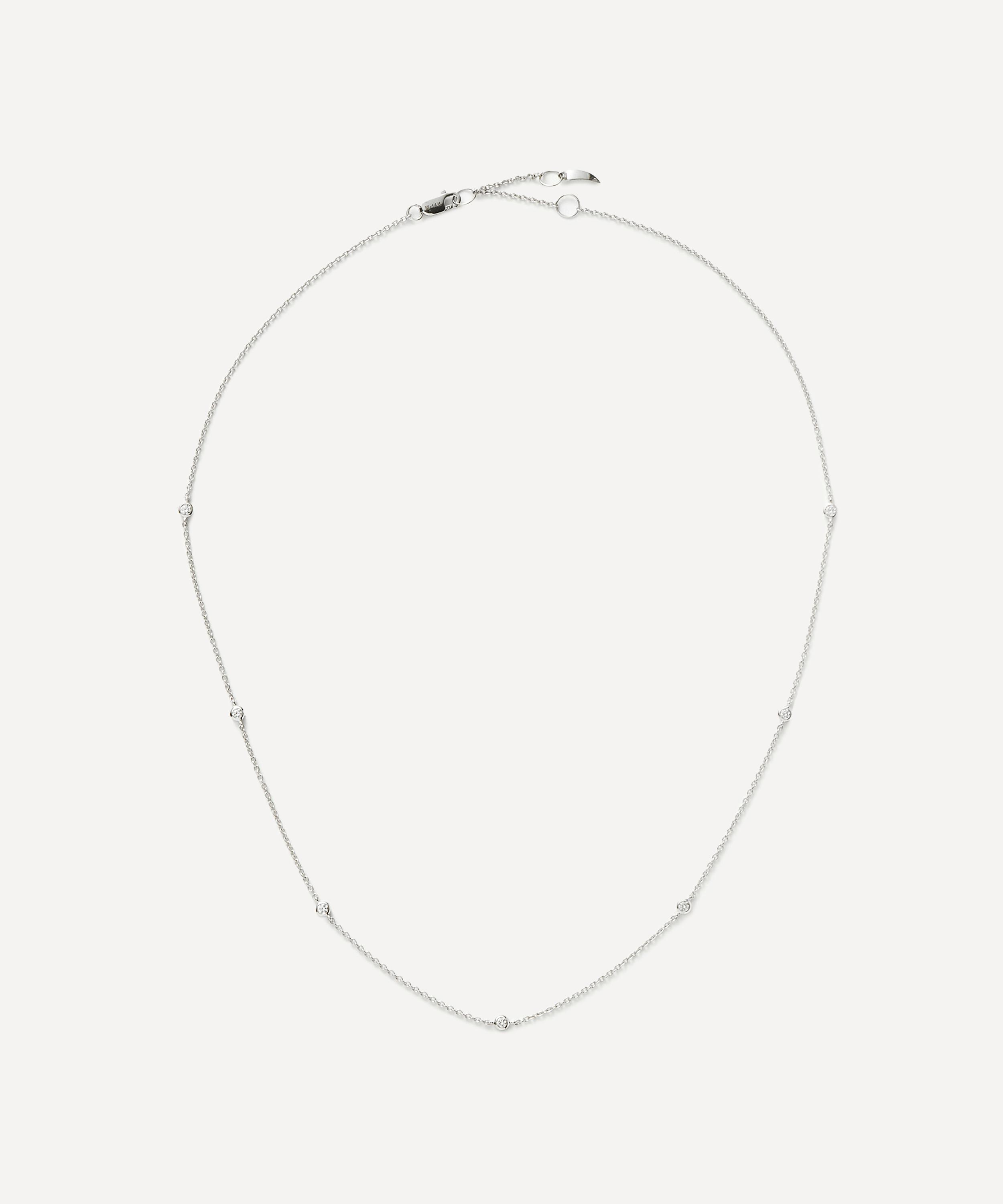 Missoma - 14ct White Gold Fine Floating Diamond Necklace image number 0
