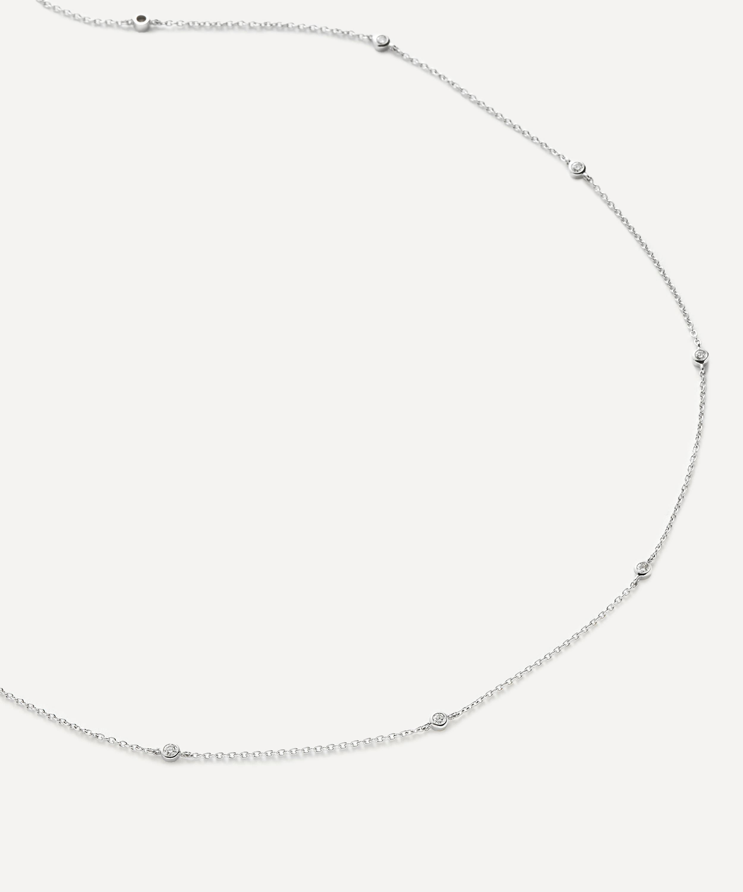 Missoma - 14ct White Gold Fine Floating Diamond Necklace image number 1