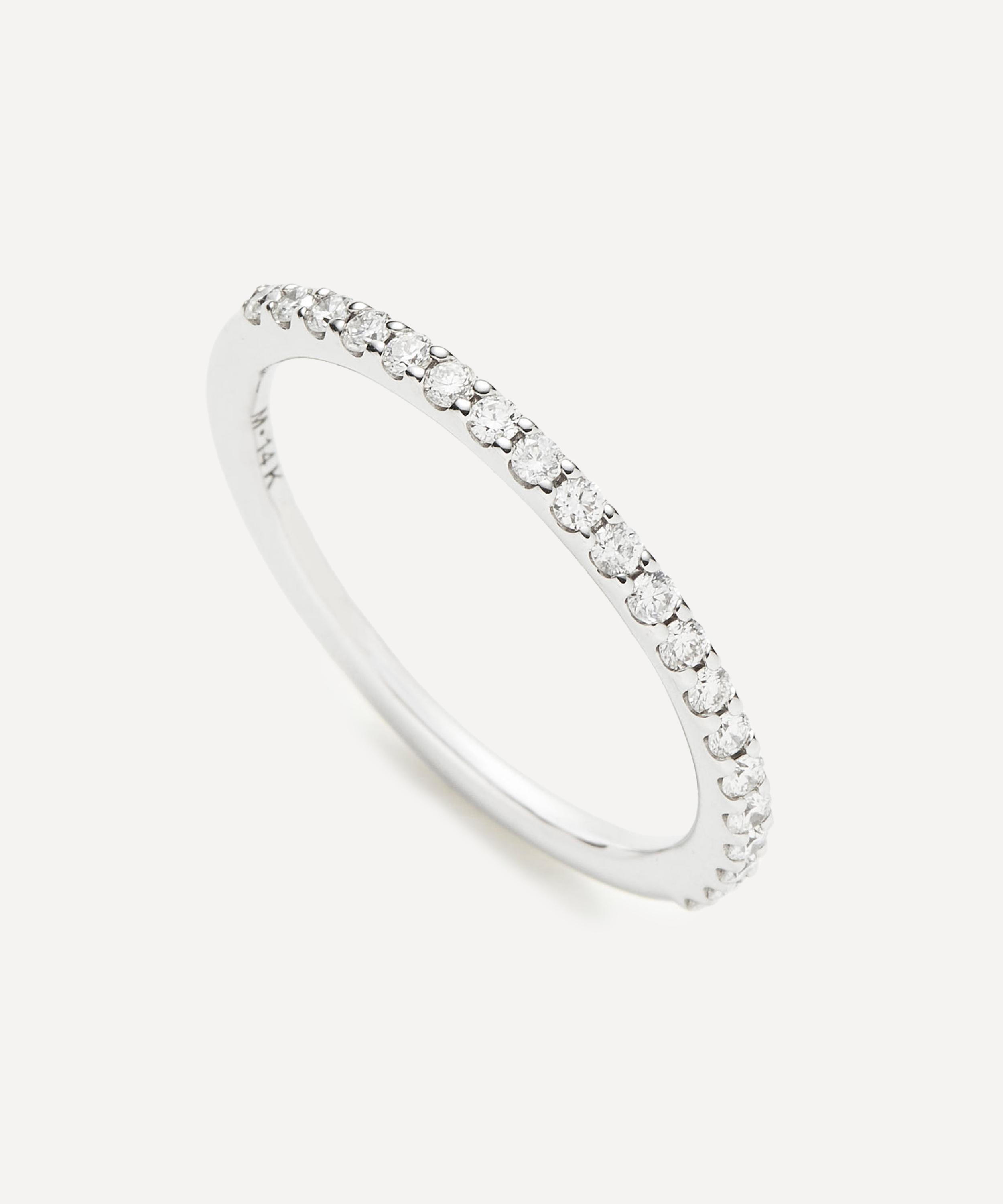 Missoma - 14ct White Gold Fine Slim Half Eternity Ring image number 0