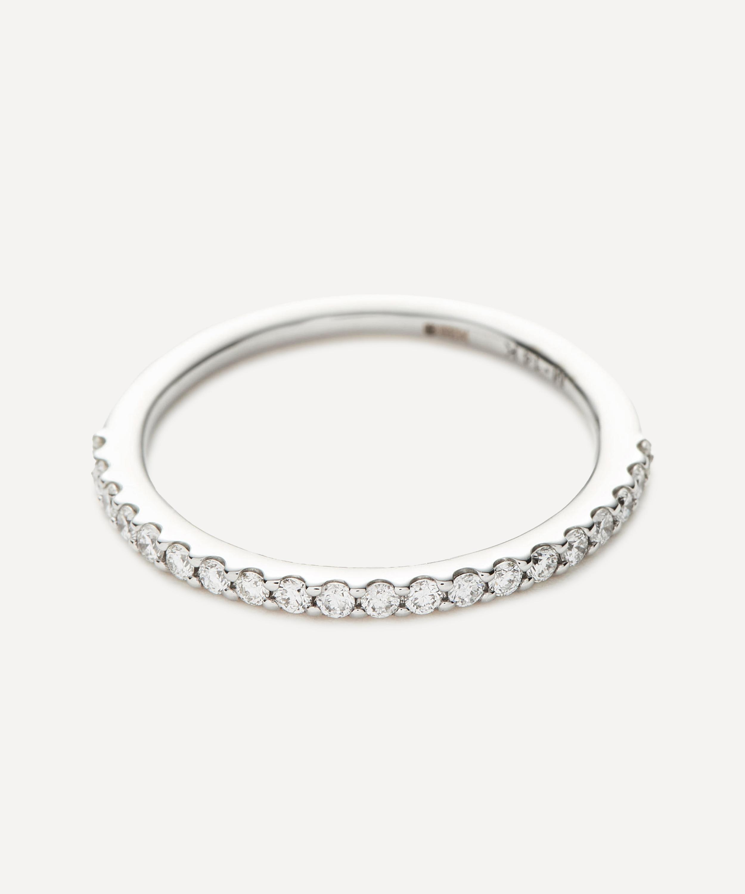 Missoma - 14ct White Gold Fine Slim Half Eternity Ring image number 1
