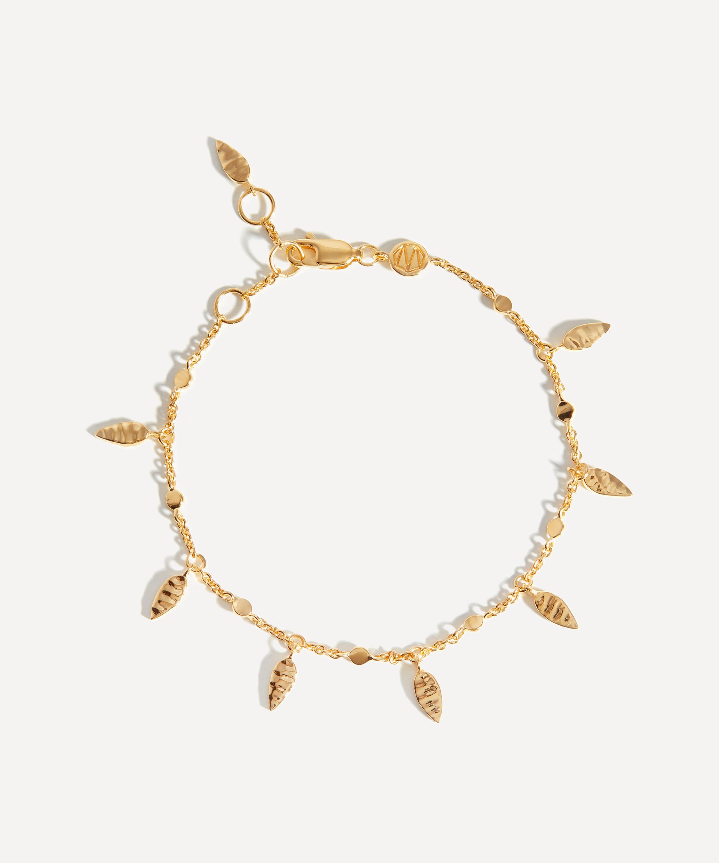 Missoma - 18ct Gold-Plated Vermeil Silver Leaf Charm Bracelet image number 0