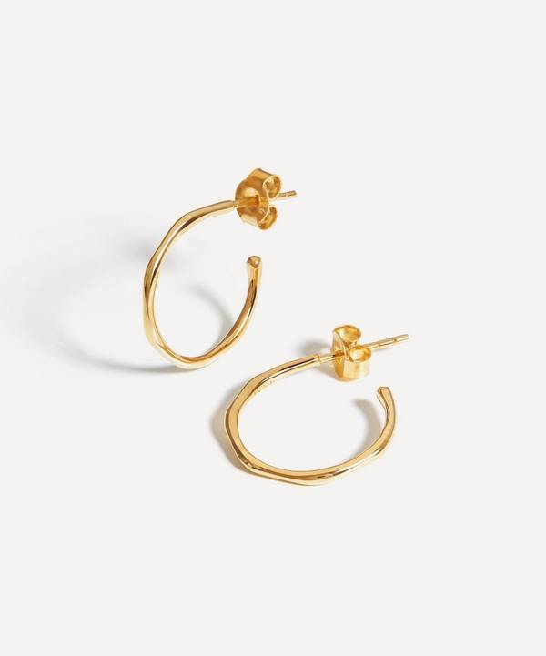 Missoma - 18ct Gold-Plated Vermeil Silver Small Molten Hoop Earrings image number 0