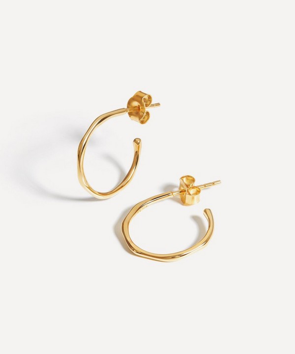 Missoma - 18ct Gold-Plated Vermeil Silver Small Molten Hoop Earrings image number null