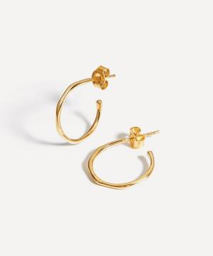 18ct Gold-Plated Vermeil Silver Small Molten Hoop Earrings
