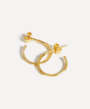 Missoma - 18ct Gold-Plated Vermeil Silver Small Molten Hoop Earrings image number 2