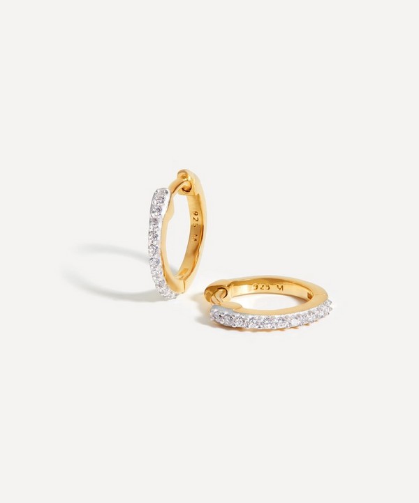 Missoma - 18ct Gold-Plated Vermeil Silver Classic Pavé Huggie Hoop Earrings18ct Gold-Plated Vermeil Silver Classic Pavé Huggie Hoop Earrings image number null
