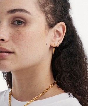 Missoma - 18ct Gold-Plated Vermeil Silver Classic Pavé Huggie Hoop Earrings18ct Gold-Plated Vermeil Silver Classic Pavé Huggie Hoop Earrings image number 1