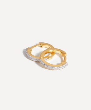 Missoma - 18ct Gold-Plated Vermeil Silver Classic Pavé Huggie Hoop Earrings18ct Gold-Plated Vermeil Silver Classic Pavé Huggie Hoop Earrings image number 2