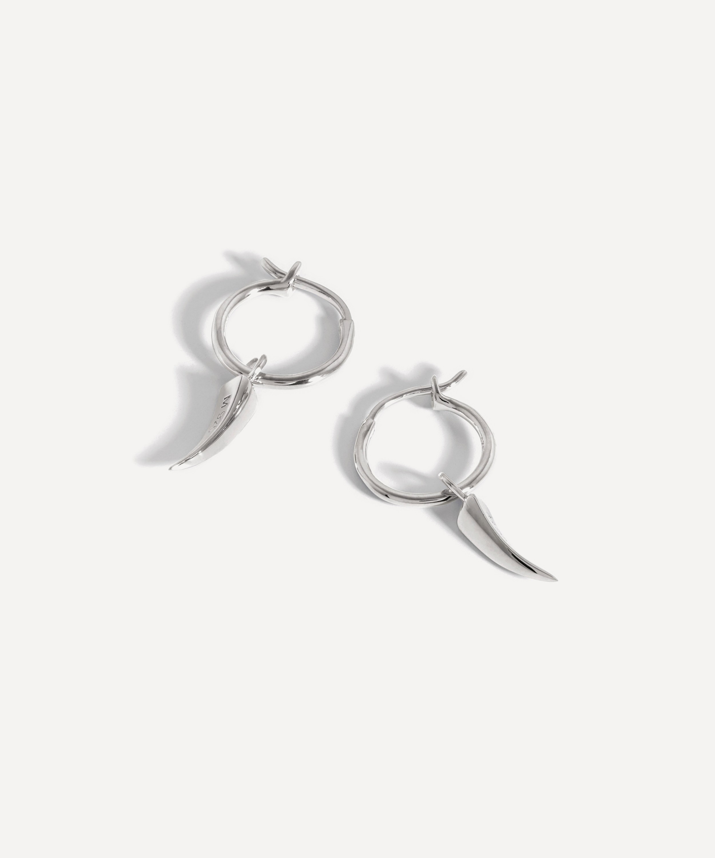 Missoma - Sterling Silver Mini Claw Charm Hoop Earrings image number 0