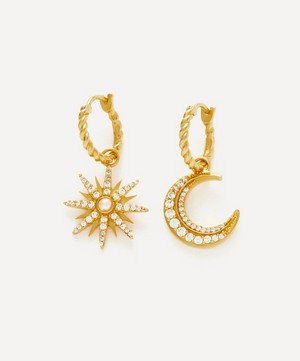 Missoma - 18ct Gold-Plated Vermeil Silver Harris Reed Moonlight Pearl Hoop Earrings image number 0