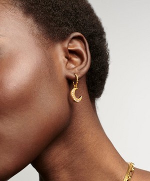 Missoma - 18ct Gold-Plated Vermeil Silver Harris Reed Moonlight Pearl Hoop Earrings image number 1