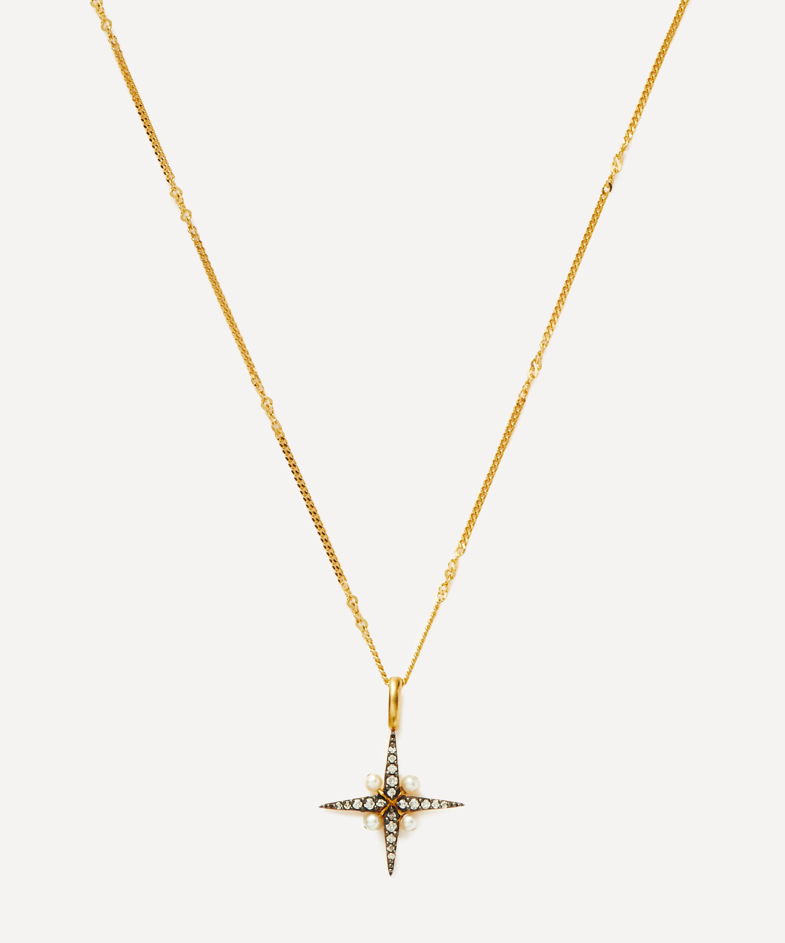 Missoma - X Harris Reed 18ct Gold-Plated Vermeil Silver North Star Pearl Pendant Necklace