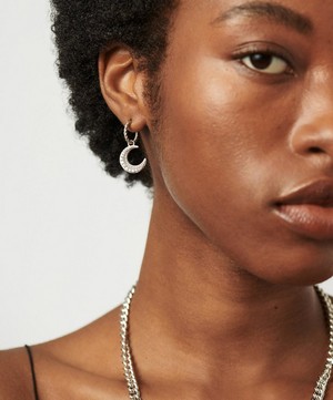 Missoma - Silver-Plated Harris Reed Moonlight Pearl Hoop Earrings image number 1