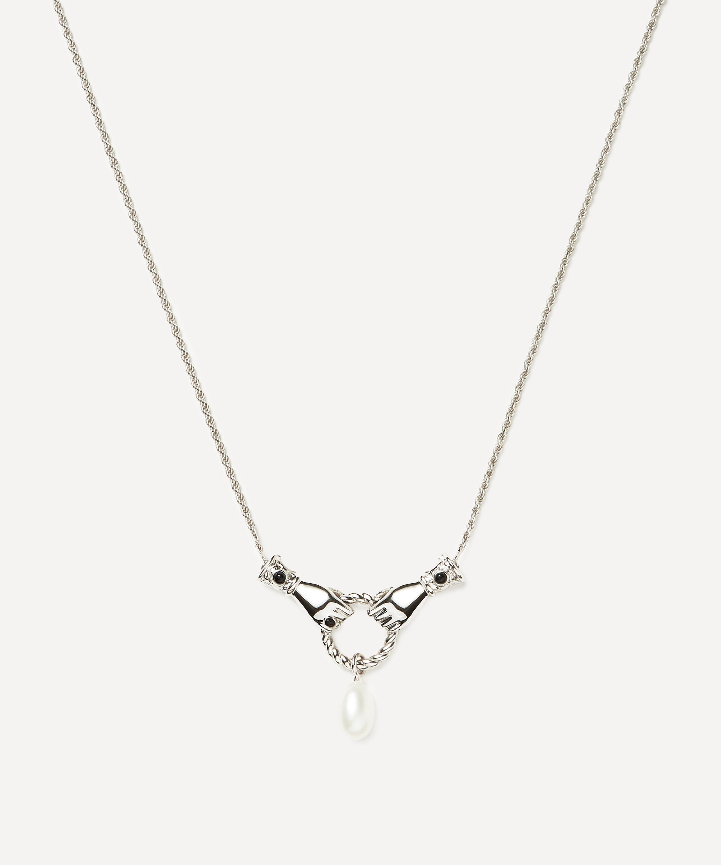 Missoma - X Harris Reed Silver-Plated In Good Hands Drop Pendant Necklace image number 0