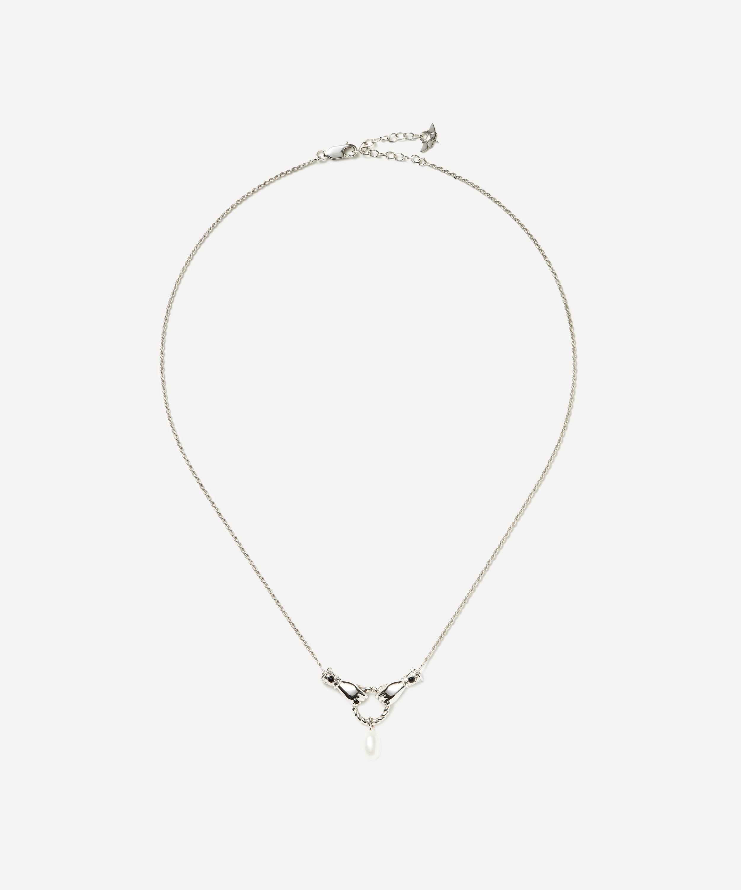 Missoma - X Harris Reed Silver-Plated In Good Hands Drop Pendant Necklace image number 2