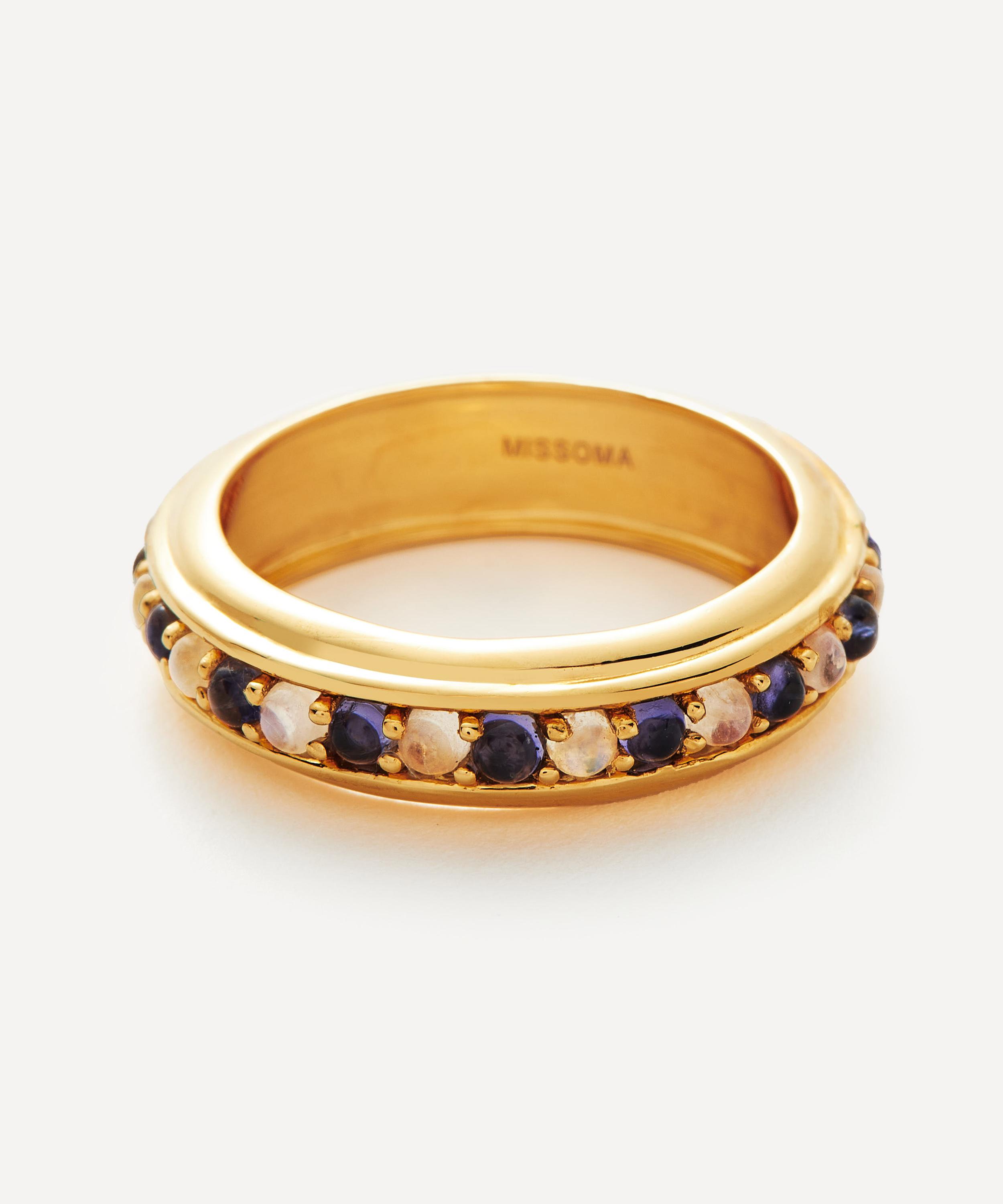 Missoma - 18ct Gold-Plated Vermeil Silver Hot Rox Gemstone Stacking Ring image number 0