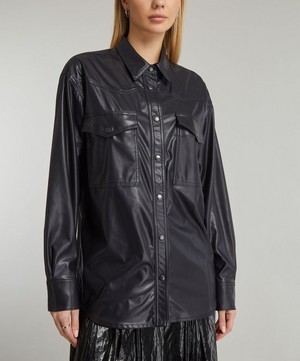 Marant Étoile - Berny Faux-Leather Shirt image number 2