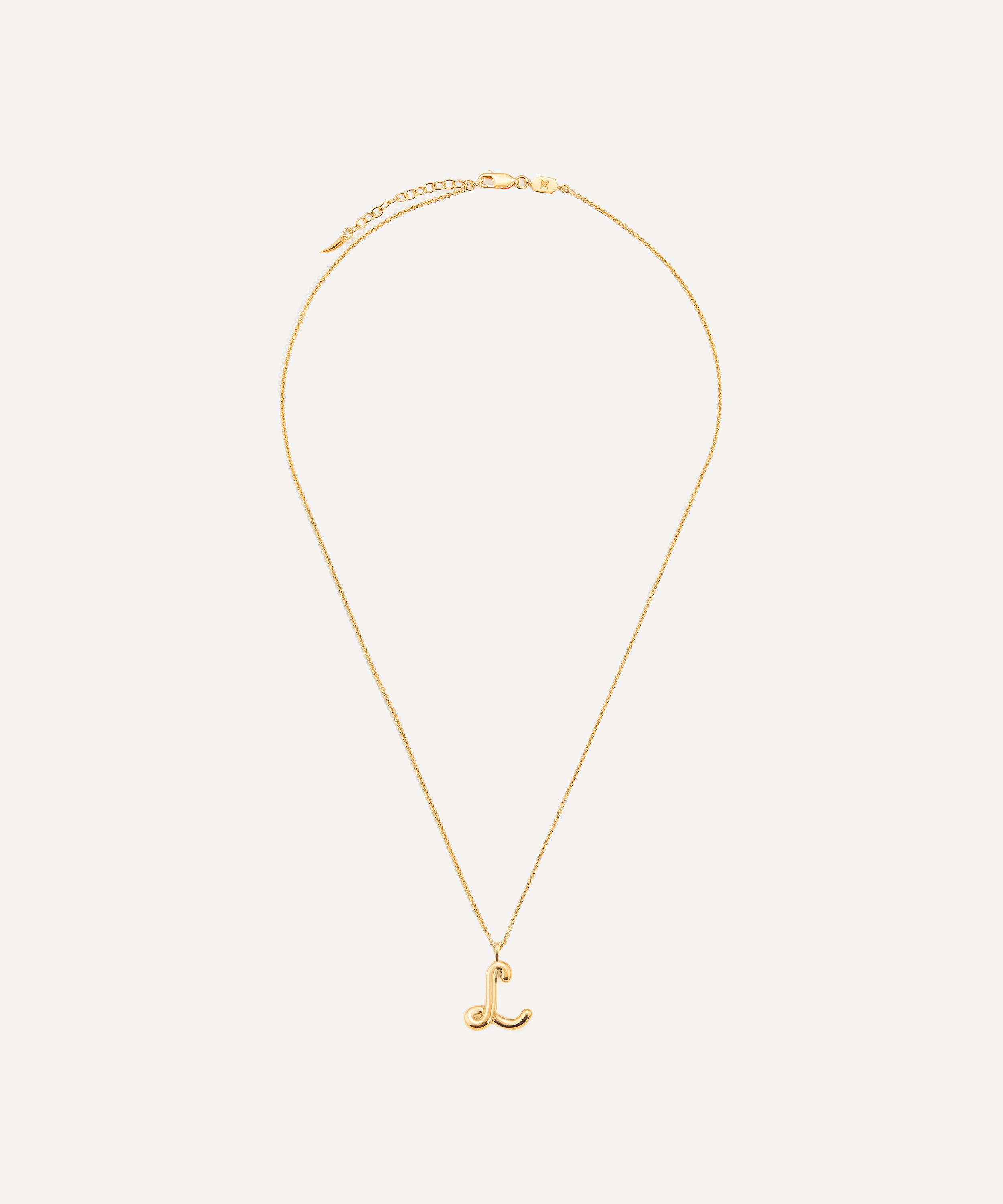 Missoma - 18ct Gold-Plated Vermeil Silver Curly Molten L Initial Pendant Necklace