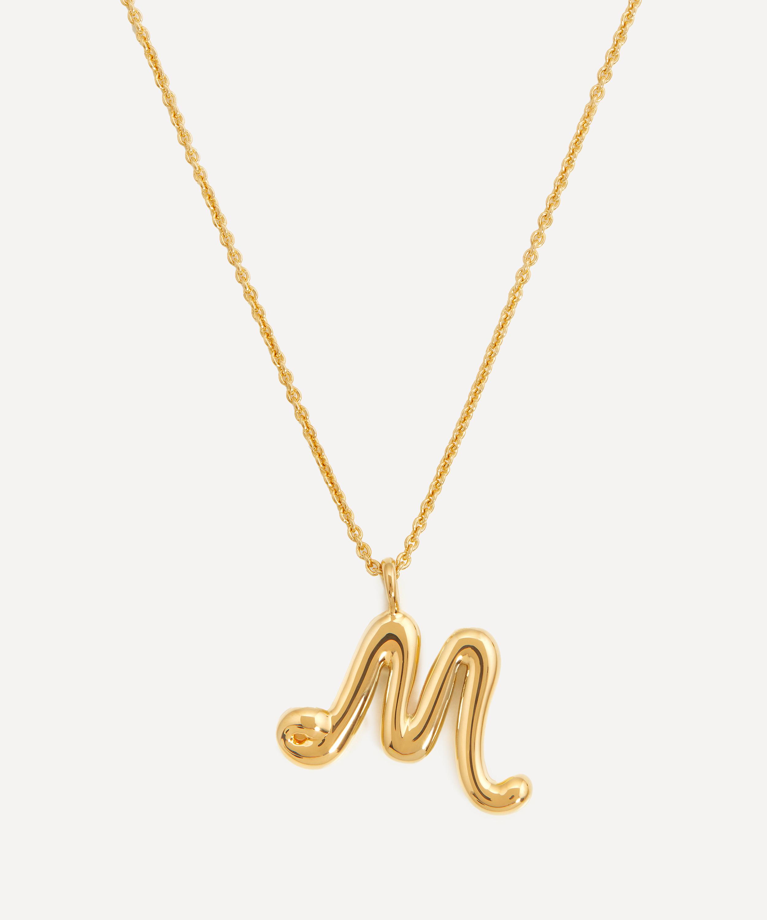 Missoma - 18ct Gold-Plated Vermeil Silver Curly Molten M Initial Pendant Necklace
